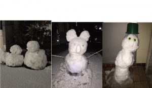 配達中に見つけた雪だるまさん